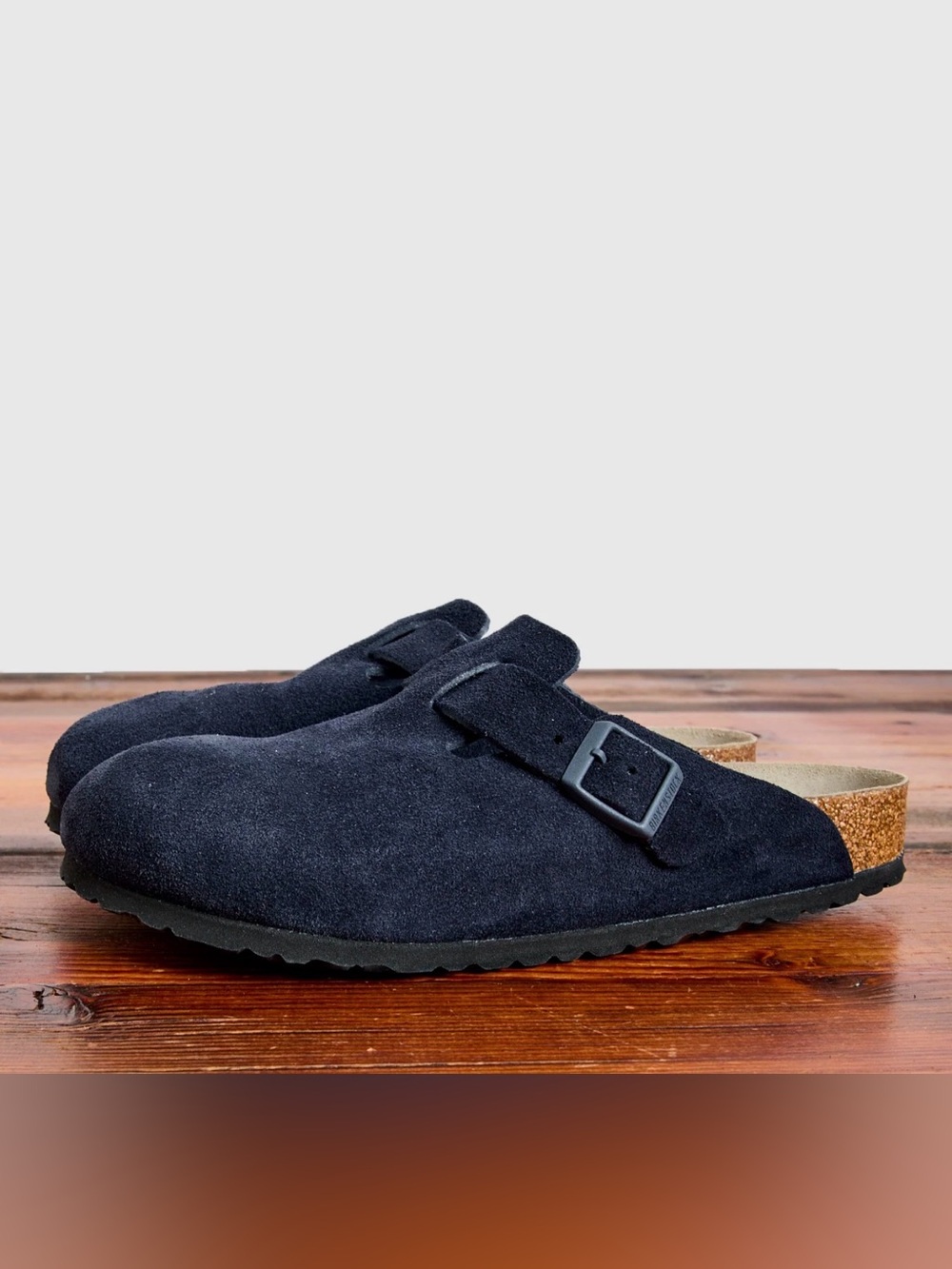 Dark Blue Birkenstock Suede Boston Clog 41